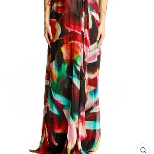 Elegant Strapless Multicolor Dress